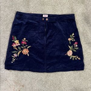Corduroy navy mini skirt